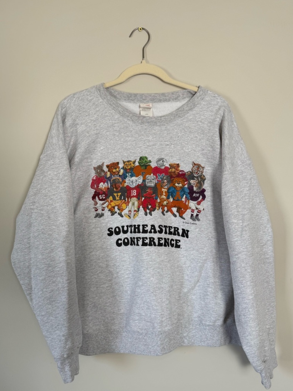 Charlie Southern Southeastern Conference Graphic Sweatshirt Grey Size Large